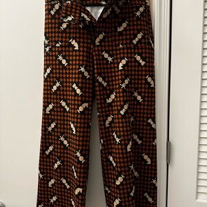 Maeve Orange and Black Geometric Pants